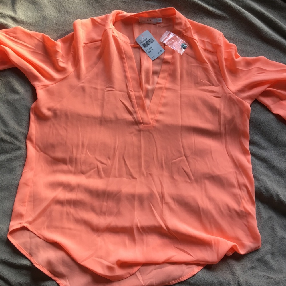 Lush Orange 3/4 sleeve top